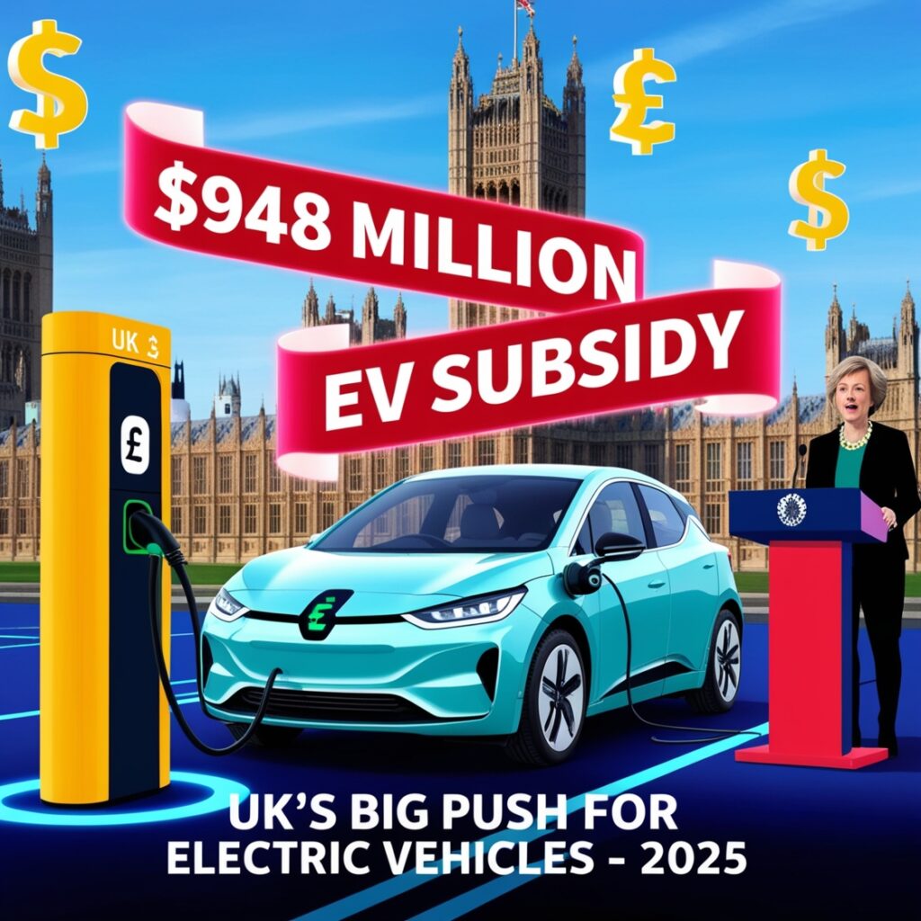 UK सरकार देगी $948 million की EV Subsidy